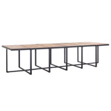17 Piece Outdoor Dining Set with Cushions Poly Rattan Black - Top-Down View