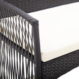 4 Piece Garden Lounge Set with Cushion Poly Rattan Black - Extra Image