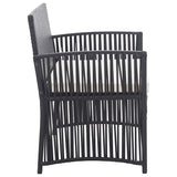4 Piece Garden Lounge Set with Cushion Poly Rattan Black