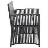 4 Piece Garden Lounge Set with Cushion Poly Rattan Black - 45-Degree Angle