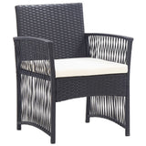 4 Piece Garden Lounge Set with Cushion Poly Rattan Black - Close-Up Angle