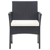 4 Piece Garden Lounge Set with Cushion Poly Rattan Black - Low Angle