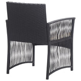 4 Piece Garden Lounge Set with Cushion Poly Rattan Black - Extra Image