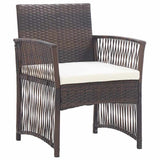 4 Piece Garden Lounge Set with Cushion Poly Rattan Brown