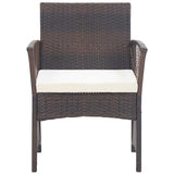 4 Piece Garden Lounge Set with Cushion Poly Rattan Brown - Top-Down View