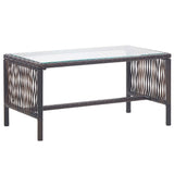 4 Piece Garden Lounge Set with Cushion Poly Rattan Brown - Side View