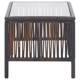 4 Piece Garden Lounge Set with Cushion Poly Rattan Brown