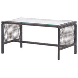 4 Piece Garden Lounge Set with Cushion Poly Rattan Brown - Rear View