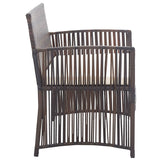 4 Piece Garden Lounge Set with Cushion Poly Rattan Brown