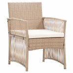4 Piece Garden Lounge Set with Cushion Poly Rattan Beige