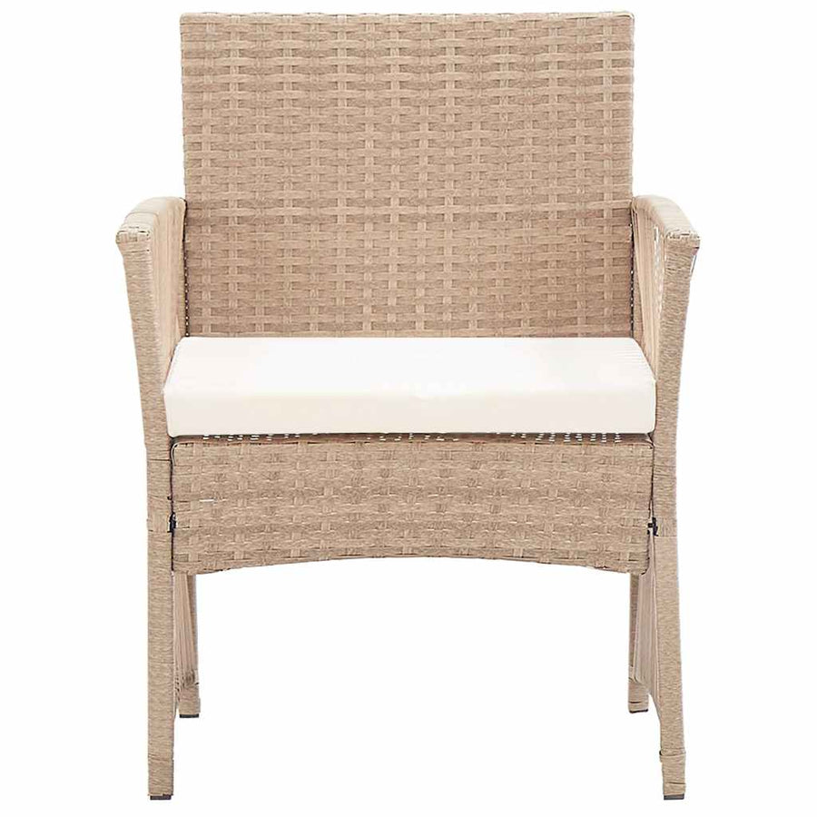4 Piece Garden Lounge Set with Cushion Poly Rattan Beige