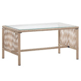 4 Piece Garden Lounge Set with Cushion Poly Rattan Beige - Side View