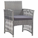 4 Piece Garden Lounge Set with Cushion Poly Rattan Anthracite - Side View