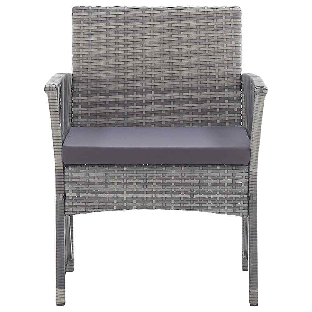 4 Piece Garden Lounge Set with Cushion Poly Rattan Anthracite