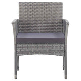 4 Piece Garden Lounge Set with Cushion Poly Rattan Anthracite