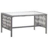 4 Piece Garden Lounge Set with Cushion Poly Rattan Anthracite - Side View