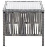 4 Piece Garden Lounge Set with Cushion Poly Rattan Anthracite - 45-Degree Angle