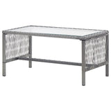 4 Piece Garden Lounge Set with Cushion Poly Rattan Anthracite - Rear View
