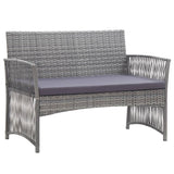 4 Piece Garden Lounge Set with Cushion Poly Rattan Anthracite - Low Angle