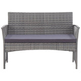 4 Piece Garden Lounge Set with Cushion Poly Rattan Anthracite - Extra Image