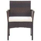 Garden Armchairs with Cushions 2 pcs Brown Poly Rattan