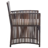 Garden Armchairs with Cushions 2 pcs Brown Poly Rattan
