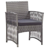 Garden Armchairs with Cushions 2 pcs Anthracite Poly Rattan - Front View