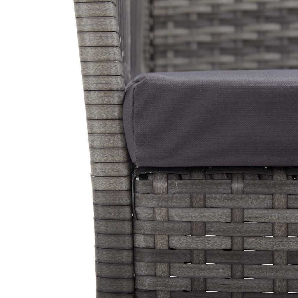 Garden Armchairs with Cushions 2 pcs Anthracite Poly Rattan
