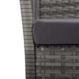Garden Armchairs with Cushions 2 pcs Anthracite Poly Rattan - Rear View