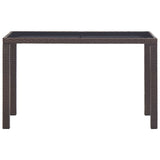 Garden Table Brown 123x60x74 cm Poly Rattan