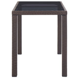Garden Table Brown 123x60x74 cm Poly Rattan - Side View