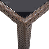 Garden Table Brown 123x60x74 cm Poly Rattan - Top-Down View