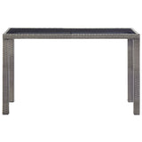 Garden Table Anthracite 123x60x74 cm Poly Rattan - Front View