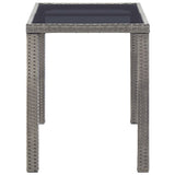 Garden Table Anthracite 123x60x74 cm Poly Rattan - Side View