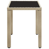 Garden Table Beige 123x60x74 cm Poly Rattan