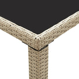 Garden Table Beige 123x60x74 cm Poly Rattan
