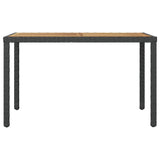 Garden Table Black and Brown 123x60x74 cm Solid Acacia Wood - Front View