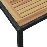 Garden Table Black and Brown 123x60x74 cm Solid Acacia Wood - Top-Down View