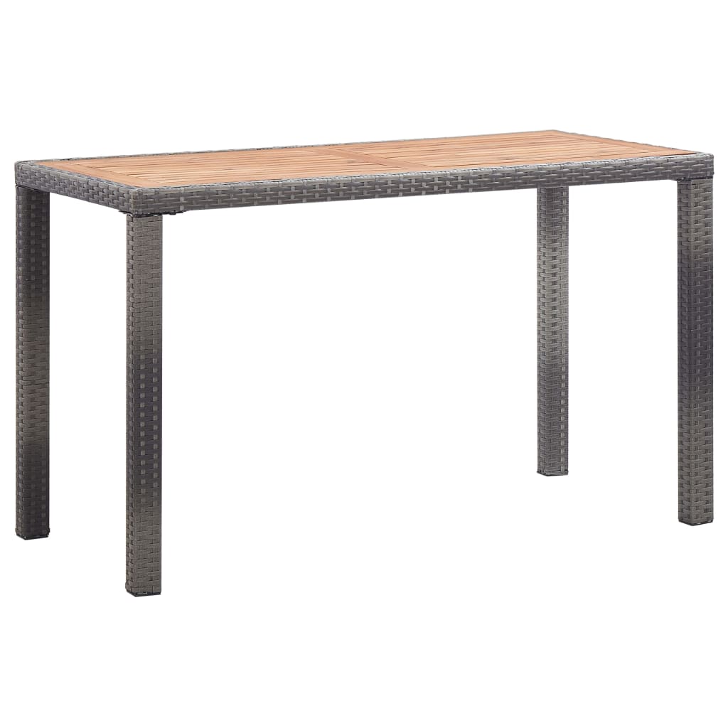 Garden Table Anthracite and Brown 123x60x74cm Solid Acacia Wood