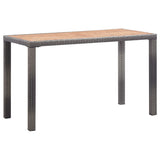Garden Table Anthracite and Brown 123x60x74cm Solid Acacia Wood