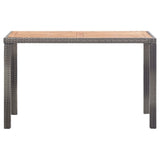 Garden Table Anthracite and Brown 123x60x74 cm Solid Acacia Wood - Front View