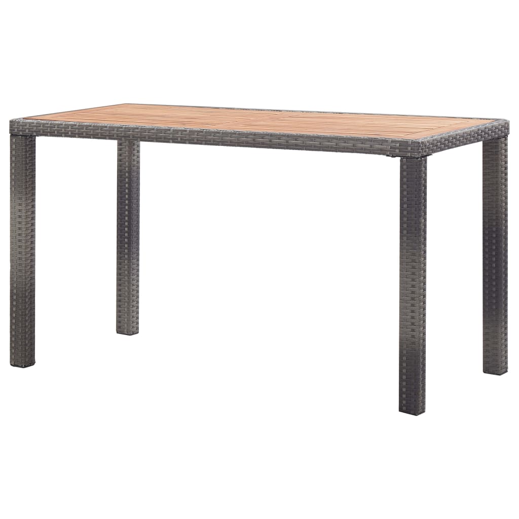 Garden Table Anthracite and Brown 123x60x74cm Solid Acacia Wood