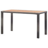 Garden Table Anthracite and Brown 123x60x74cm Solid Acacia Wood