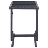 Garden Table Black 110x53x72 cm Glass and Poly Rattan - Side View