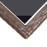 Garden Table Brown 110x53x72 cm and Poly Rattan - 45-Degree Angle