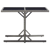 Garden Table Anthracite 110x53x72 cm Glass and Poly Rattan - Front View