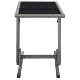 Garden Table Anthracite 110x53x72 cm Glass and Poly Rattan - Side View