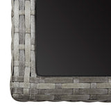 Garden Table Anthracite 110x53x72 cm Glass and Poly Rattan - 45-Degree Angle