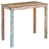 5 Piece Bar Set Solid Wood Reclaimed and Real Leather