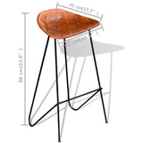 5 Piece Bar Set Solid Wood Reclaimed and Real Leather - Extra Image